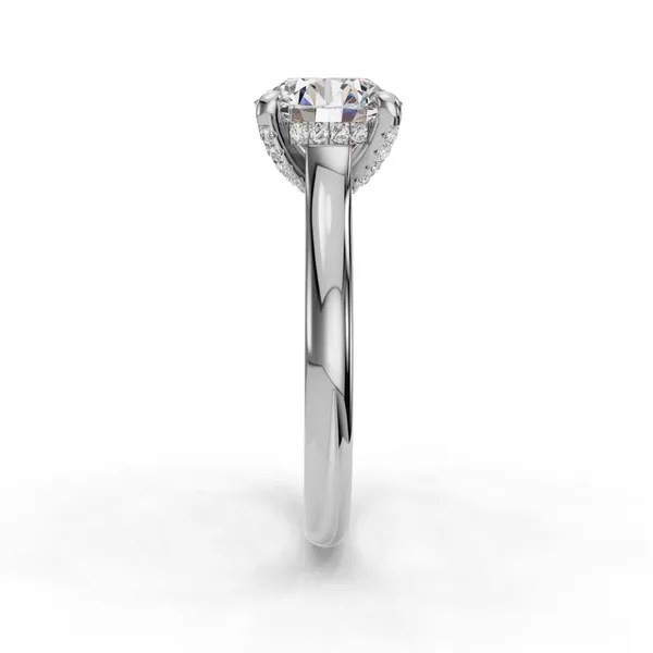 18K White Gold Round Engagement Ring Setting Image 3 SVS Fine Jewelry Oceanside, NY
