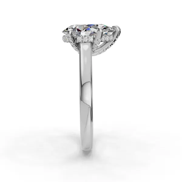 18K White Gold Pear Engagement Ring Setting Image 3 SVS Fine Jewelry Oceanside, NY