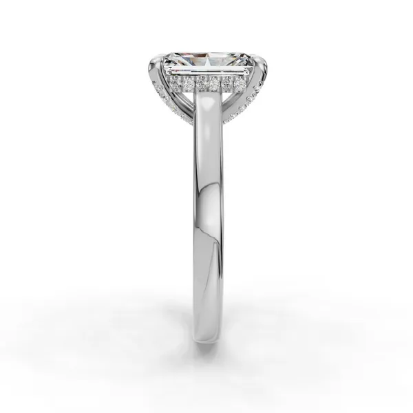 18K White Gold Radiant Engagement Ring Setting Image 3 SVS Fine Jewelry Oceanside, NY