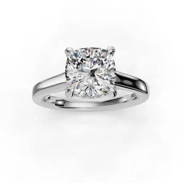 18K White Gold Cushion Engagement Ring Setting Image 4 SVS Fine Jewelry Oceanside, NY