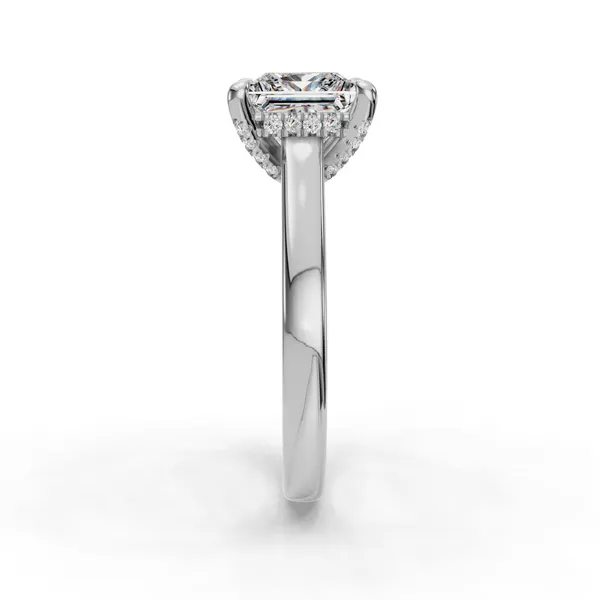 18K White Gold Princess Engagement Ring Setting Image 3 SVS Fine Jewelry Oceanside, NY