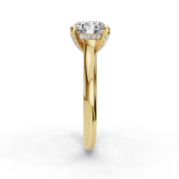 18K Yellow Gold Round Engagement Ring Setting Image 3 SVS Fine Jewelry Oceanside, NY