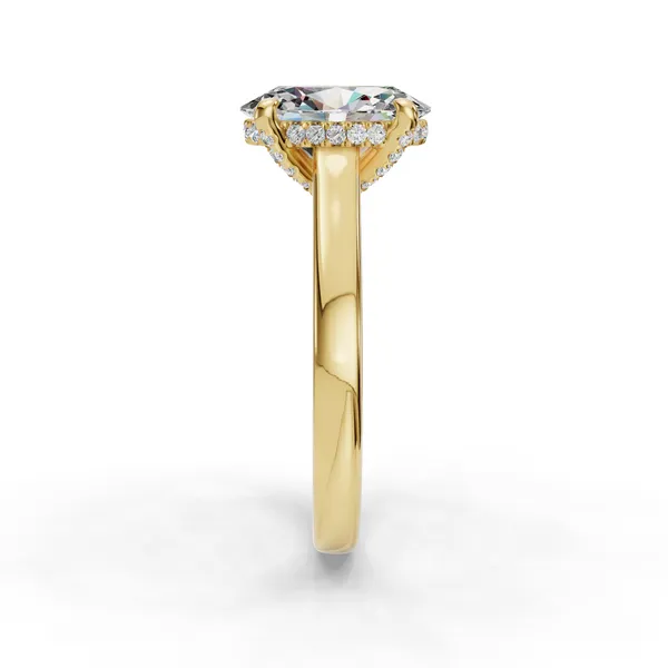 18K Yellow Gold Oval Engagement Ring Setting Image 3 SVS Fine Jewelry Oceanside, NY