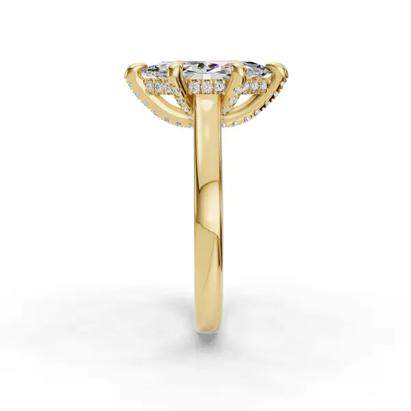 18K Yellow Gold Marquise Engagement Ring Setting Image 3 SVS Fine Jewelry Oceanside, NY