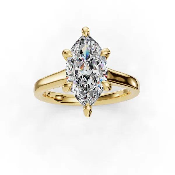 18K Yellow Gold Marquise Engagement Ring Setting Image 4 SVS Fine Jewelry Oceanside, NY