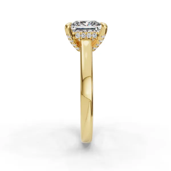 18K Yellow Gold Princess Engagement Ring Setting Image 3 SVS Fine Jewelry Oceanside, NY