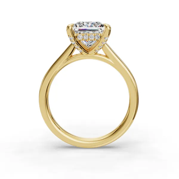 18K Yellow Gold Princess Engagement Ring Setting Image 2 SVS Fine Jewelry Oceanside, NY