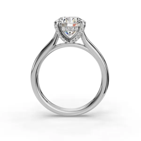 Platinum Round Engagement Ring Setting Image 2 SVS Fine Jewelry Oceanside, NY