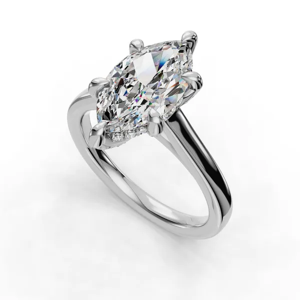 Platinum Marquise Engagement Ring Setting SVS Fine Jewelry Oceanside, NY