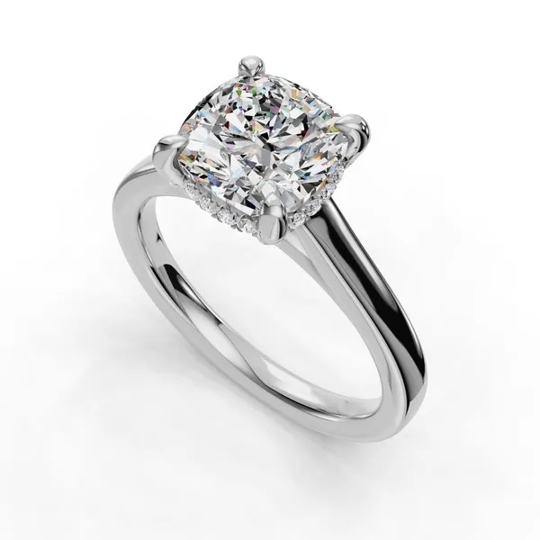 Platinum Cushion Engagement Ring Setting SVS Fine Jewelry Oceanside, NY