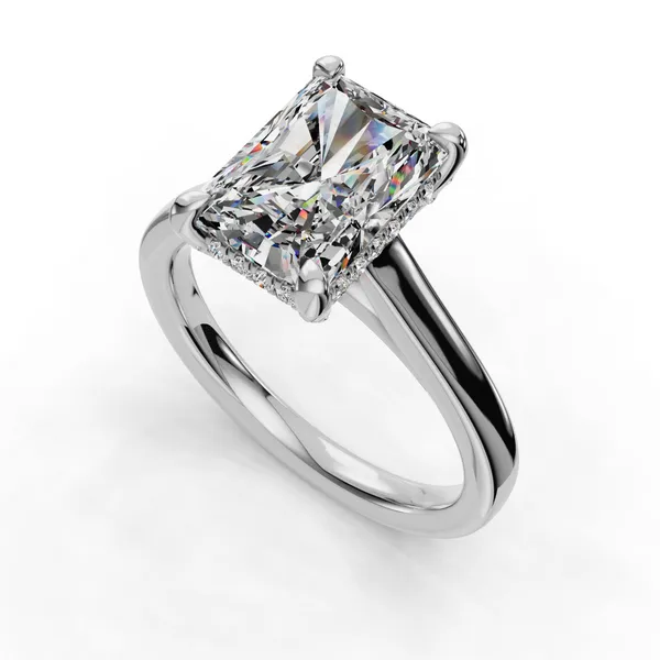 Platinum Radiant Engagement Ring Setting SVS Fine Jewelry Oceanside, NY