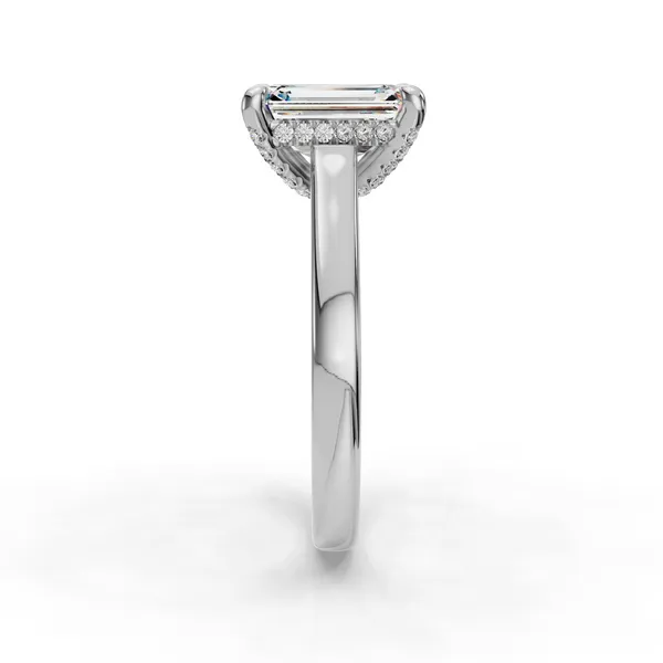 Platinum Emerald Engagement Ring Setting Image 3 SVS Fine Jewelry Oceanside, NY