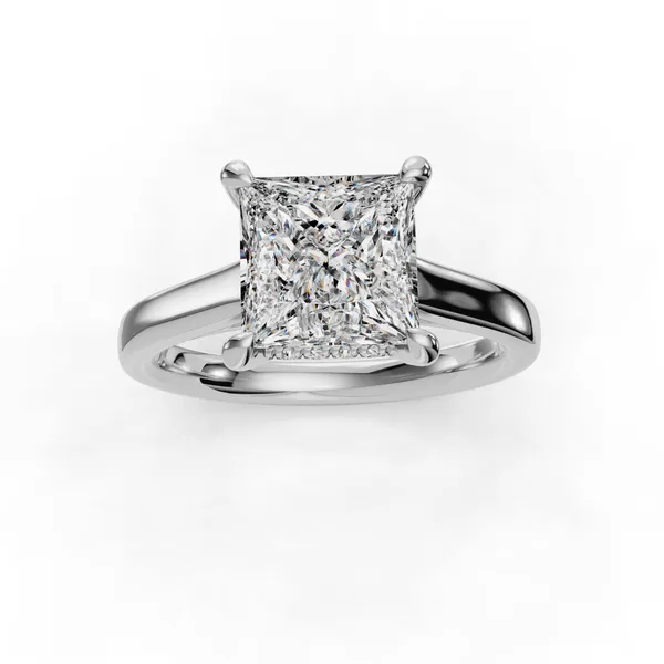Platinum Princess Engagement Ring Setting Image 4 SVS Fine Jewelry Oceanside, NY