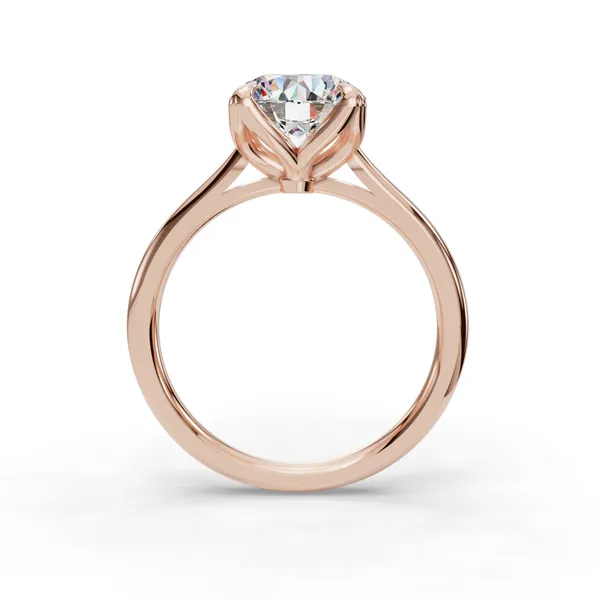14K Rose Gold Round Engagement Ring Setting Image 2 SVS Fine Jewelry Oceanside, NY