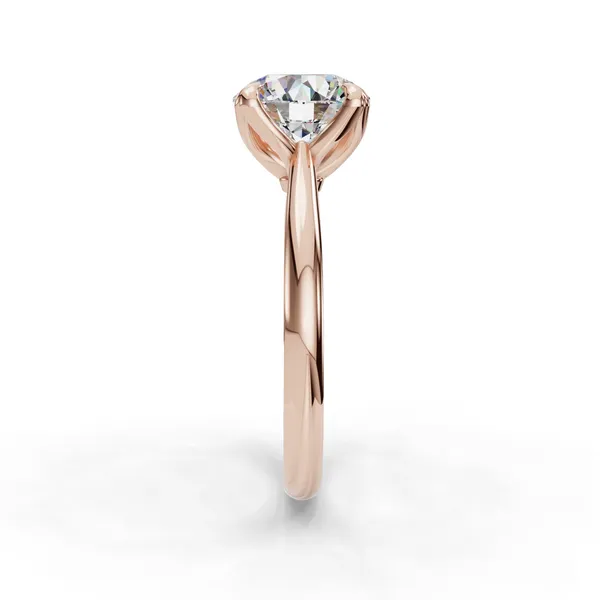 14K Rose Gold Round Engagement Ring Setting Image 3 SVS Fine Jewelry Oceanside, NY