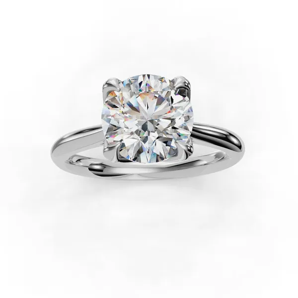 14K White Gold Round Engagement Ring Setting Image 4 SVS Fine Jewelry Oceanside, NY