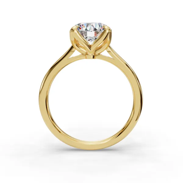 14K Yellow Gold Round Engagement Ring Setting Image 2 SVS Fine Jewelry Oceanside, NY