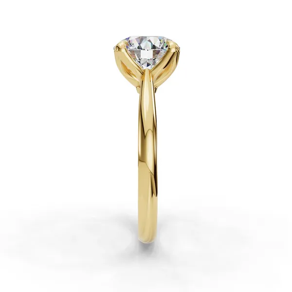 14K Yellow Gold Round Engagement Ring Setting Image 3 SVS Fine Jewelry Oceanside, NY