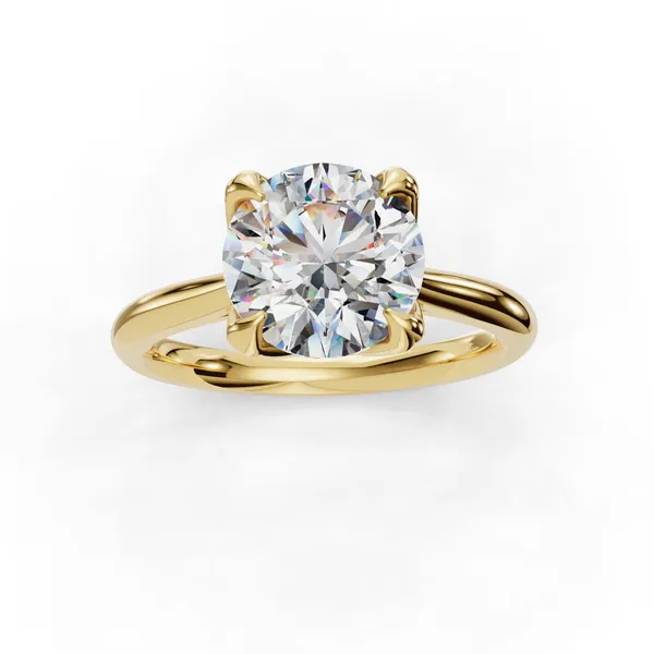 14K Yellow Gold Round Engagement Ring Setting Image 4 SVS Fine Jewelry Oceanside, NY