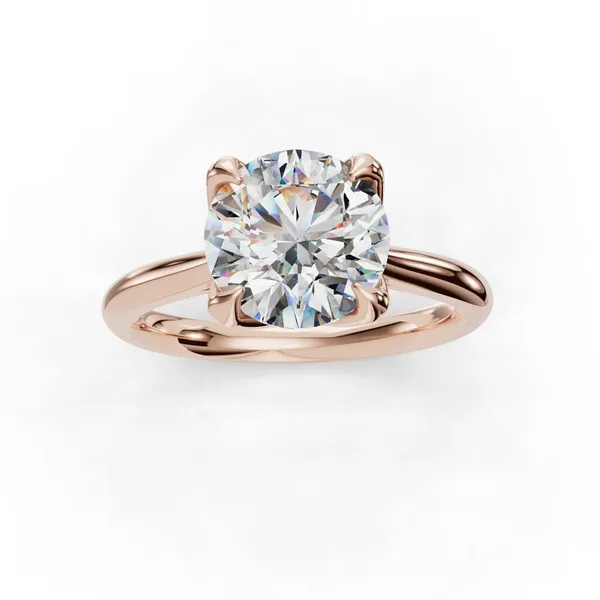 18K Rose Gold Round Engagement Ring Setting Image 4 SVS Fine Jewelry Oceanside, NY