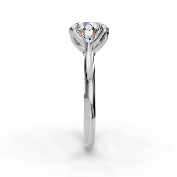 18K White Gold Round Engagement Ring Setting Image 3 SVS Fine Jewelry Oceanside, NY