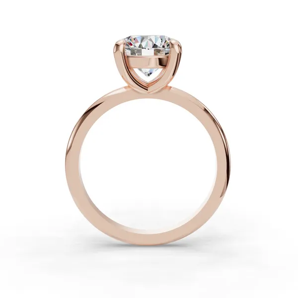 14K Rose Gold Round Engagement Ring Setting Image 2 SVS Fine Jewelry Oceanside, NY