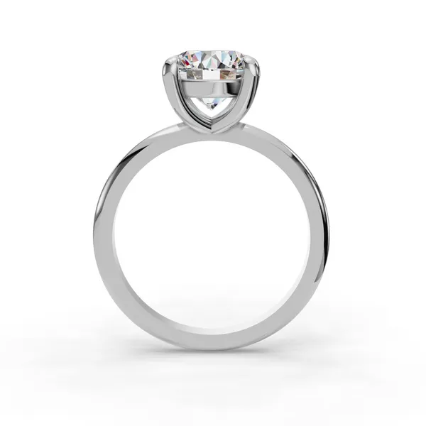 14K White Gold Round Engagement Ring Setting Image 2 SVS Fine Jewelry Oceanside, NY