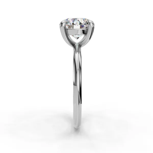 14K White Gold Round Engagement Ring Setting Image 3 SVS Fine Jewelry Oceanside, NY
