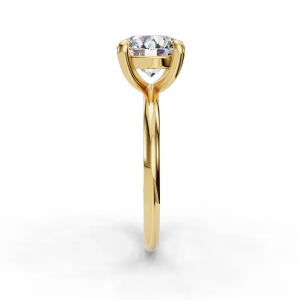 14K Yellow Gold Round Engagement Ring Setting Image 3 SVS Fine Jewelry Oceanside, NY