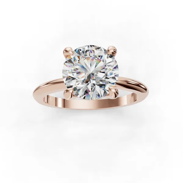 18K Rose Gold Round Engagement Ring Setting Image 4 SVS Fine Jewelry Oceanside, NY