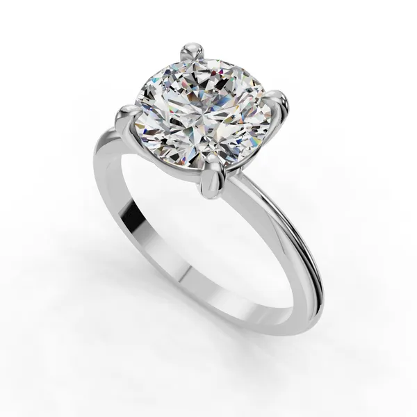 Platinum Round Engagement Ring Setting SVS Fine Jewelry Oceanside, NY