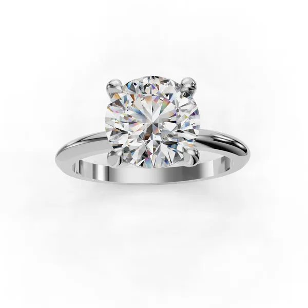 Platinum Round Engagement Ring Setting Image 4 SVS Fine Jewelry Oceanside, NY