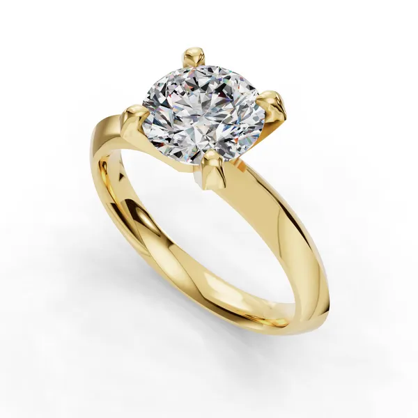 14K Yellow Gold Round Engagement Ring Setting SVS Fine Jewelry Oceanside, NY