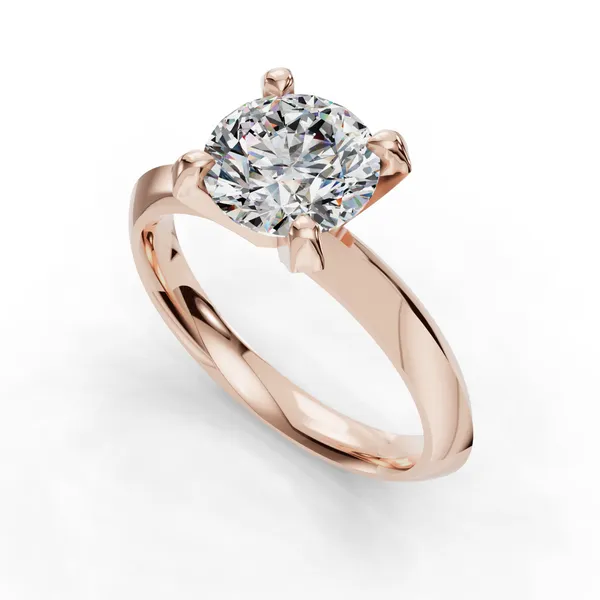 18K Rose Gold Round Engagement Ring Setting SVS Fine Jewelry Oceanside, NY