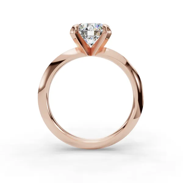 18K Rose Gold Round Engagement Ring Setting Image 2 SVS Fine Jewelry Oceanside, NY