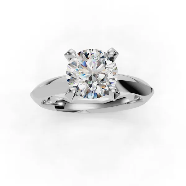 18K White Gold Round Engagement Ring Setting Image 4 SVS Fine Jewelry Oceanside, NY