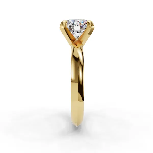 18K Yellow Gold Round Engagement Ring Setting Image 3 SVS Fine Jewelry Oceanside, NY