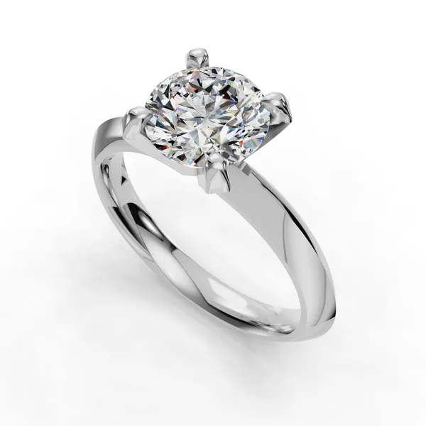 Platinum Round Engagement Ring Setting SVS Fine Jewelry Oceanside, NY
