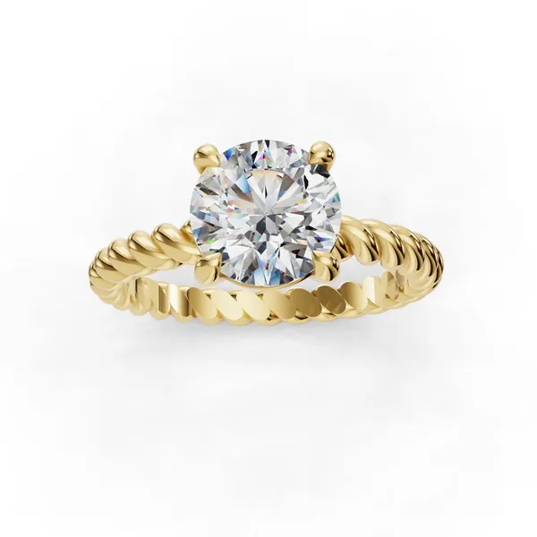 14K Yellow Gold Round Engagement Ring Setting Image 4 SVS Fine Jewelry Oceanside, NY