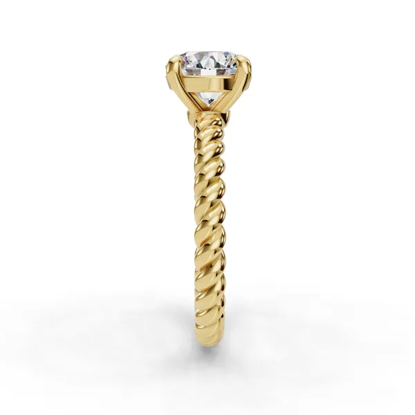 18K Yellow Gold Round Engagement Ring Setting Image 3 SVS Fine Jewelry Oceanside, NY