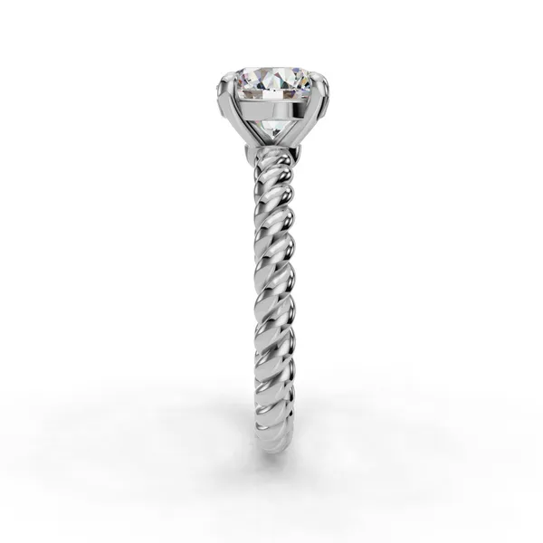 14K White Gold Round Engagement Ring Setting Image 3 SVS Fine Jewelry Oceanside, NY
