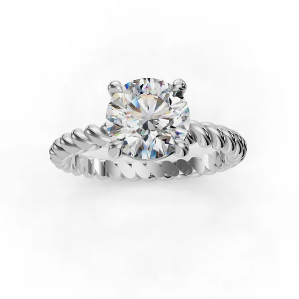 14K White Gold Round Engagement Ring Setting Image 4 SVS Fine Jewelry Oceanside, NY