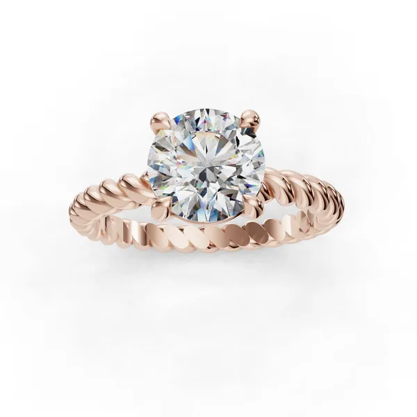 14K Rose Gold Round Engagement Ring Setting Image 4 SVS Fine Jewelry Oceanside, NY