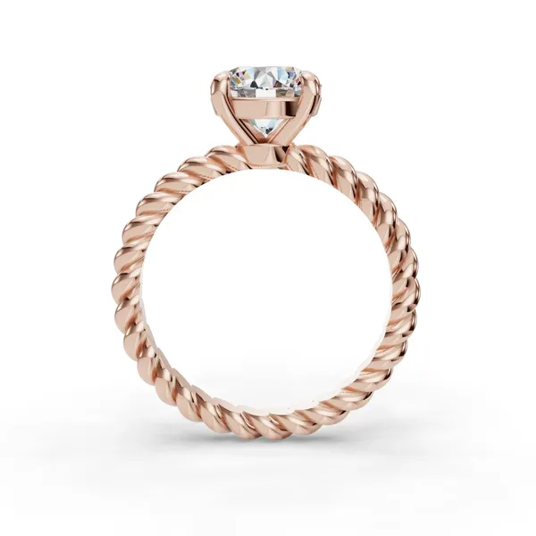 14K Rose Gold Round Engagement Ring Setting Image 2 SVS Fine Jewelry Oceanside, NY