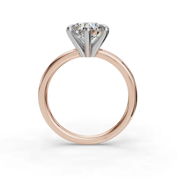 14K Rose Gold Round Engagement Ring Setting Image 2 SVS Fine Jewelry Oceanside, NY