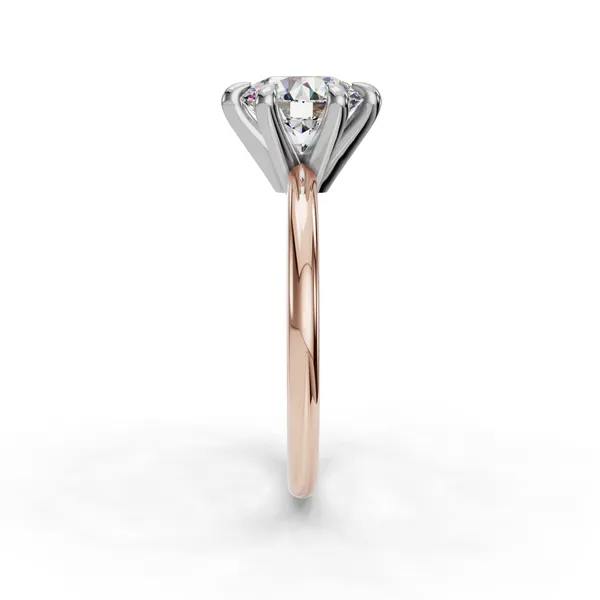 14K Rose Gold Round Engagement Ring Setting Image 3 SVS Fine Jewelry Oceanside, NY