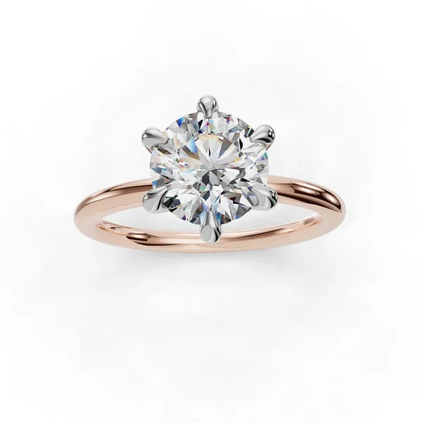 18K Rose Gold Round Engagement Ring Setting Image 4 SVS Fine Jewelry Oceanside, NY