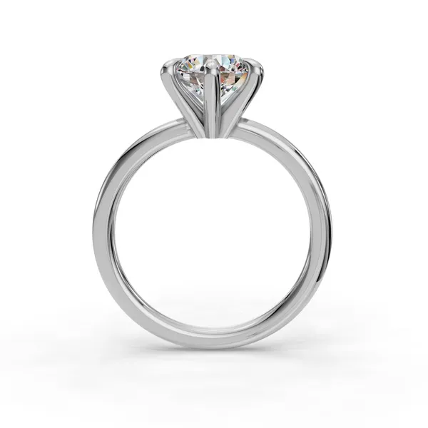 Platinum Round Engagement Ring Setting Image 2 SVS Fine Jewelry Oceanside, NY