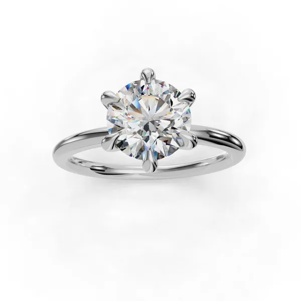 Platinum Round Engagement Ring Setting Image 4 SVS Fine Jewelry Oceanside, NY