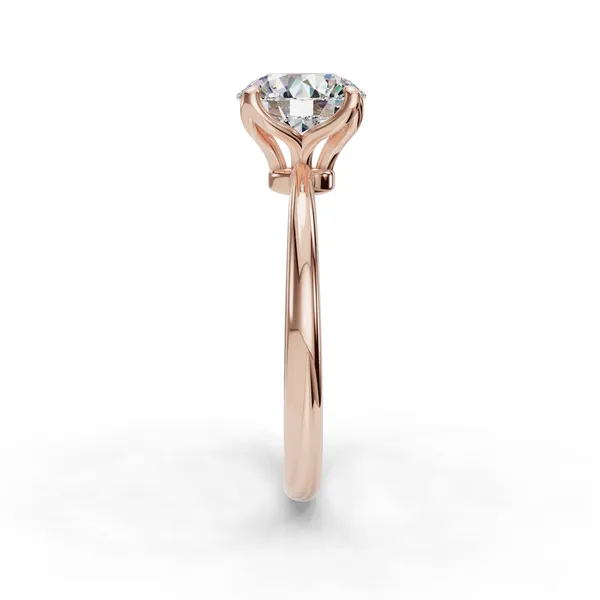 14K Rose Gold Round Engagement Ring Setting Image 3 SVS Fine Jewelry Oceanside, NY